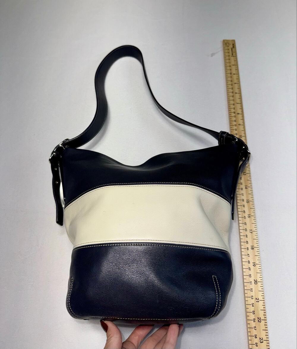 vintage Coach Limited Edition Rugby Stripe Hobo/Duffle Bag nautical 0040 A3